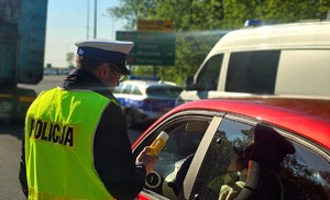 Zdjęcie kolorowe przedstawiające kontrolę pojazdu.
